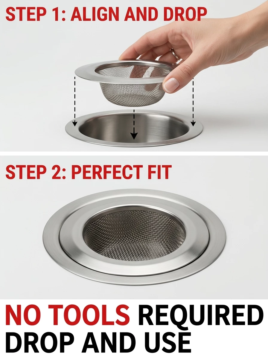BESTGUARD 115mm Sink Strainer Stainless Steel Universal Drain Filter Dual Filtration - Image 10