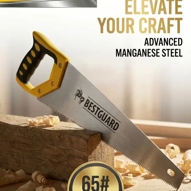 BESTGUARD Hand Saw Wood Cutting Saw Durable Sharp Blade PVC Wood Handle Comfortable Grip