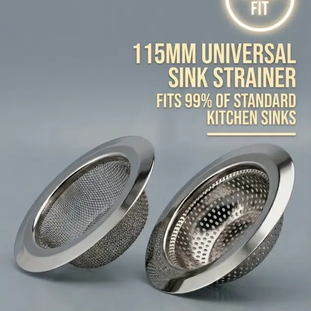 BESTGUARD 115mm Sink Strainer Stainless Steel Universal Drain Filter Dual Filtration