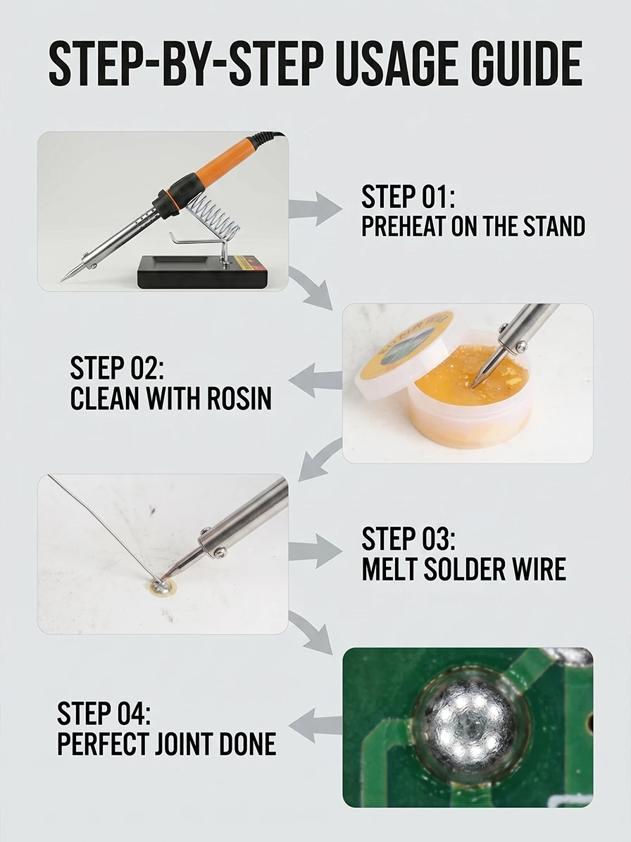 BESTGUARD 60W 220V Electric Soldering Iron Kit Fastening & Soldering Tools Heating Tool - Image 10