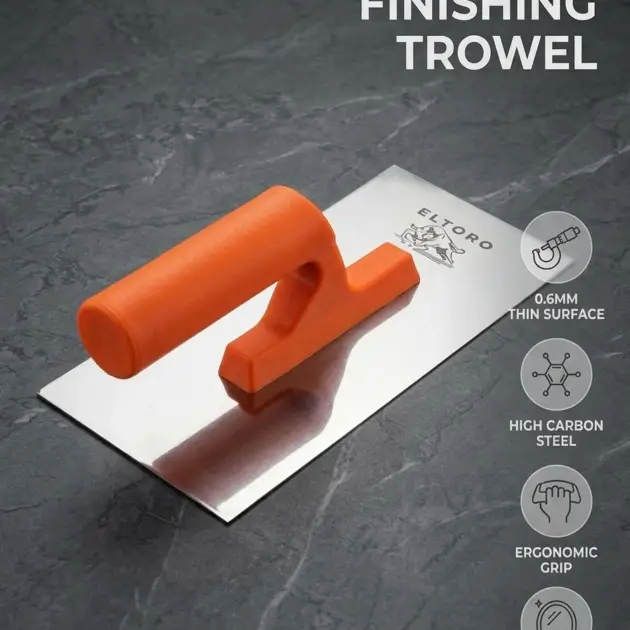 BESTGUARD Finishing Trowel Plastering Tool 250x110mm Stainless Steel Ergonomic Grip