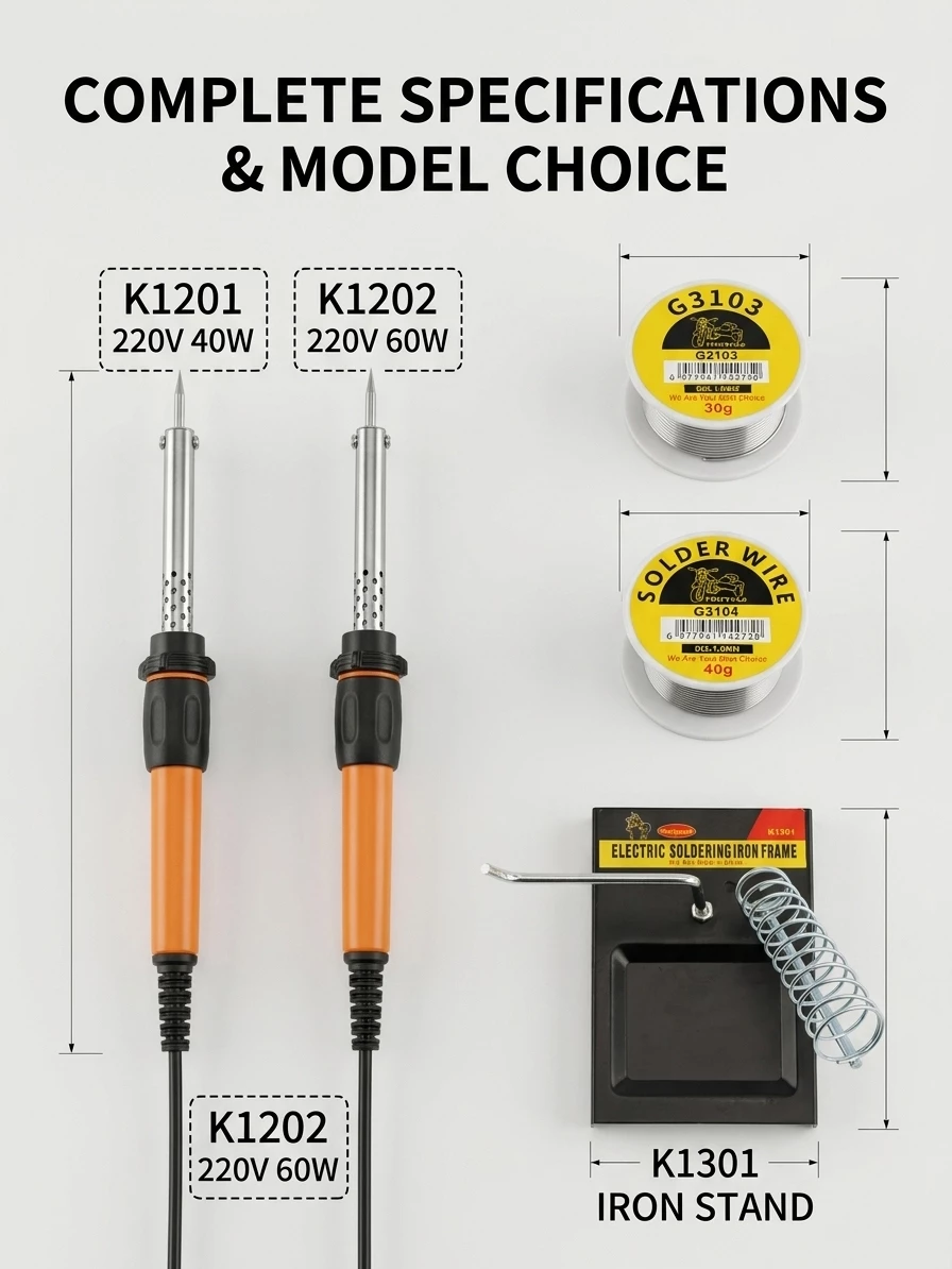 BESTGUARD 60W 220V Electric Soldering Iron Kit Fastening & Soldering Tools Heating Tool - Image 8