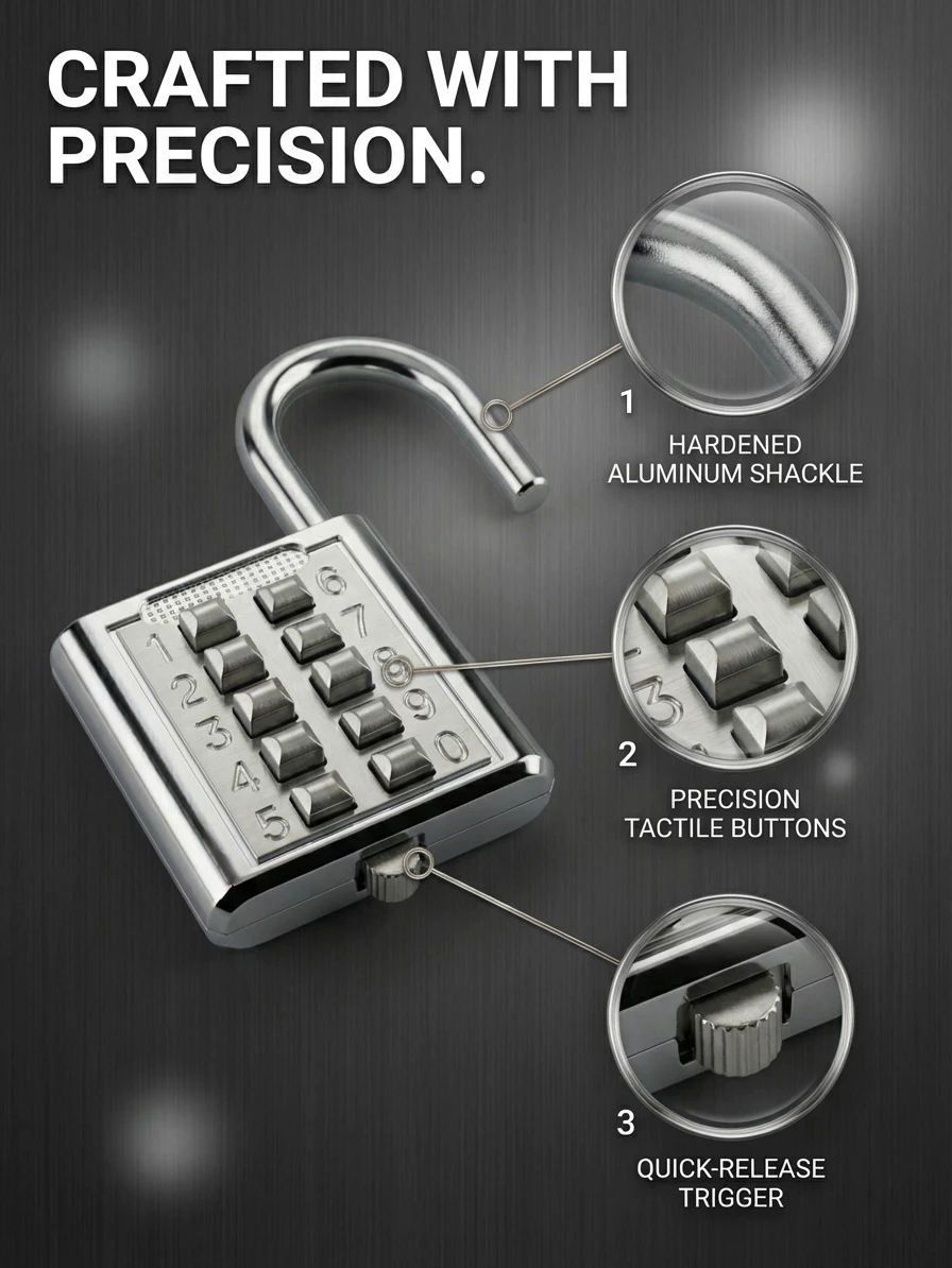 BESTGUARD Combination Padlock Keyless Security Lock Heavy Duty Zinc Alloy Weatherproof - Image 5